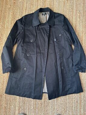 A.P.C. Women’s black cotton canvas peacoat size 40 or U.S. 8.